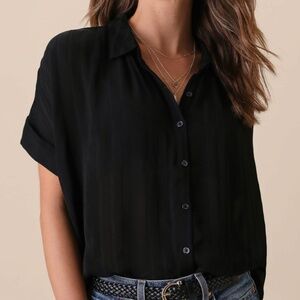 Everlee Black Striped Button-Up (size: XS) NEVER WORN!